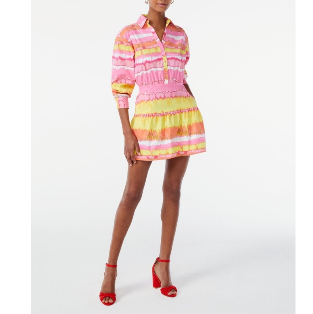 SCOOP PASTEL NEON COLLARED SHIRT DRESS LONG SLEEVES SIZE XL